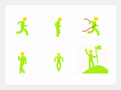 Running Icons Set 2d aftereffect animation design graphic design illustration minimal motion graphics running ui ux vector