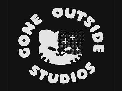 Gone Outside Studios branding cat cat logo cute design doodle game logo graphic design illustration japanese kawaii lettering logo logo artist logo designer logotype outside star sticker typography