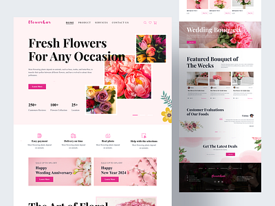 Flower Shop Website Design branding e commerce flower flower website graphic design landing page product design ui uiux ux website
