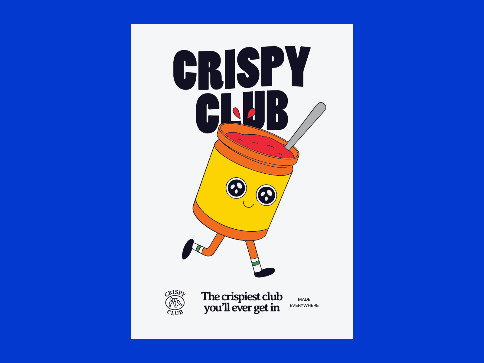 Crispy Club - Posters badge branding brands cartoon cartoonish club design food foodie graphic design illustration logo posters spicy typography vector veg veggie yum