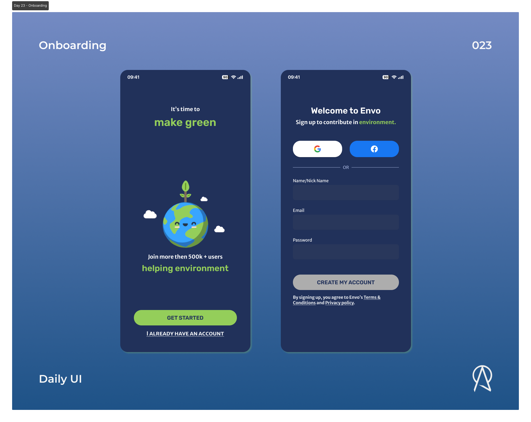 Daily UI - Onboarding Envo android app branding design graphic design illustration ios logo minimal mobile onboarding typogaphy ui ui design uidesign uiux user experience design user interface design ux uxdesign