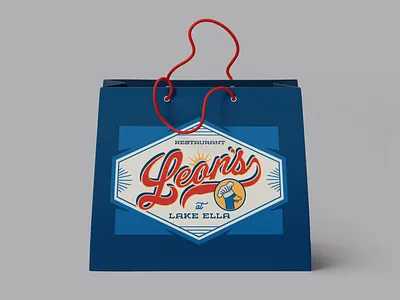 Leon's at Lake Ella Merch Bag Mockup branding graphic design logo packaging design typography