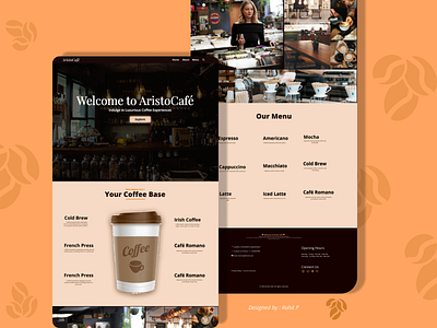 Coffee Shop Website Design coffee shop web design ui web app ui web design