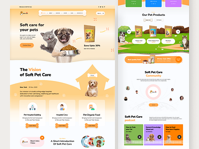 Pet Care Landing Page animal cat cat food community dog dog food donation food health care homeless dog organic pet pet care pet hospital podcast video testimonial