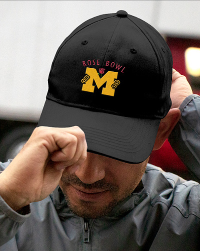 Michigan Rose Bowl Hat animation branding design graphic design illustration michigan hat