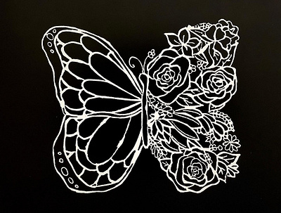 New Spring Series butterfly butterfly pring butterfly with flowers carving colorful design flowers illustration print printmaking