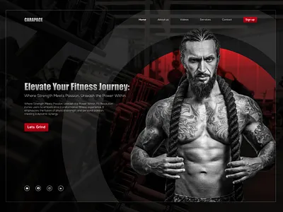 Carapace Gym - Web UI Design. fitness graphic design gym web design landing page mordern design ui uiux visual graphics web design website design