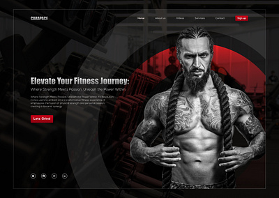 Carapace Gym - Web UI Design. fitness graphic design gym web design landing page mordern design ui uiux visual graphics web design website design