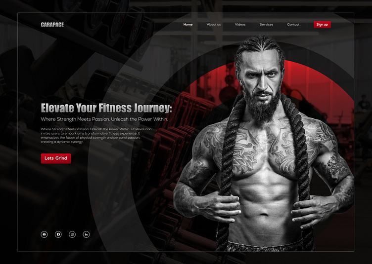 Carapace Gym - Web UI Design. by Soumyadipto Biswas on Dribbble