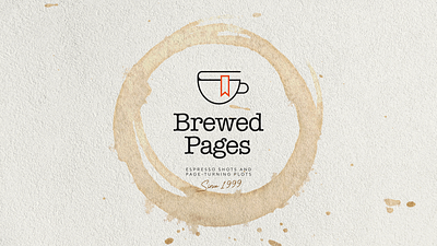 Brewed Pages - Cafe and Bookstore branding logo design