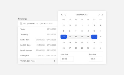 Date range picker calendar component date picker date range date range component design system input time picker time selection ui