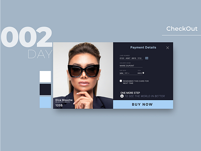 CheckOut Page - Sunglasses begginner buy now challenge checkout page dailyui feedback payment details sunglasses ui design