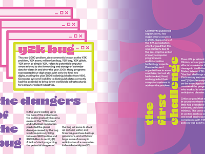 Y2K inspired article design 2000s article article design branding colorful design design designer graphic design graphic designer illustration indesign logo typography ui ux vector y2k y2k bug y2k design year 2000