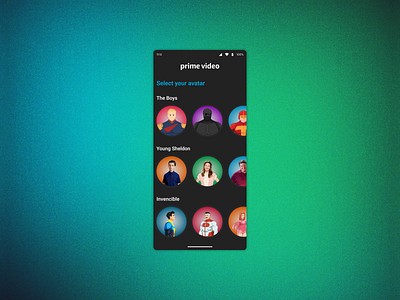 #️⃣0️⃣8️⃣7️⃣ Avatar - Prime Video figma illustration phone prototype ui ux uxuidesigner