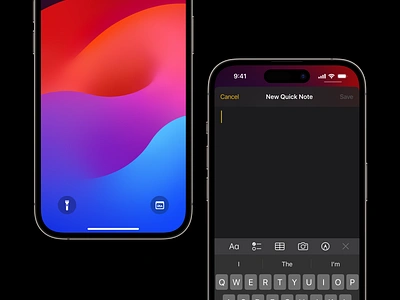 iOS Lock Screen Quick Note app design apple customize customize lock screen ios ios17 ios18 iphone lock screen lockscreen mobile app design modern note notetaking quick note ui ux
