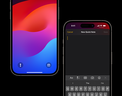 iOS Lock Screen Quick Note app design apple customize customize lock screen ios ios17 ios18 iphone lock screen lockscreen mobile app design modern note notetaking quick note ui ux