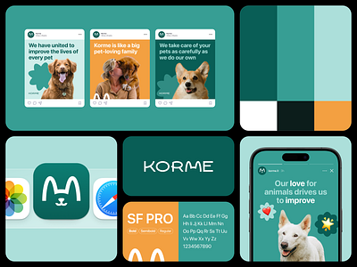 Korme — Branding for pet food animal food animals brand identity branding cat design dog e commerce food graphic design logo logo design pet pet food petlovers pets social media