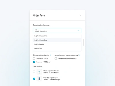 Dolphin | Order form app design design order form ui ui design web design