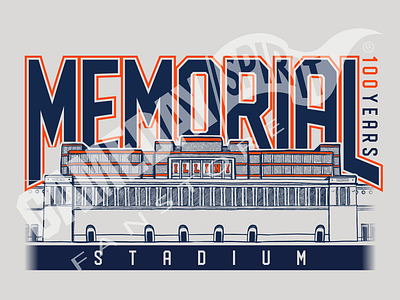 Memorial Stadium 100 Year Anniversary affinity coreldraw design graphic design illinois illustration memorialstadium vector