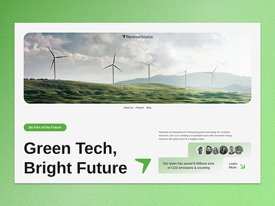 visual design 003 concept design graphic design green green energy green tech minimal sustainable energy tech ui visual design web design website