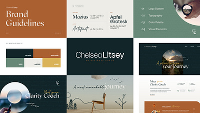 Chelsea Litsey Brand Identity brand guide branding coaching color graphic design logo minimal moodboard orange palette stylescape tool kit