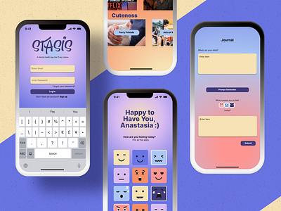 Stasis Mental Health App app design emotional growth emotional intelligence emotional stability emotions figma mental health mental health app product design soothing anxiety soothing color scheme soothing negativity therapy uiux web design