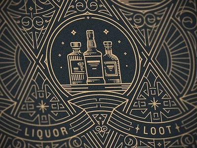 Liquor Loot Advent Calendar 2023 badge branding design engraving etching gin illustration line art liquor loot packaging peter voth design spirits vector whisky