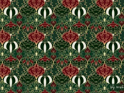 Festive baubles seamless pattern art deco baubles design digital art digital illustration elegant festive pattern graphic design illustration pattern surface pattern