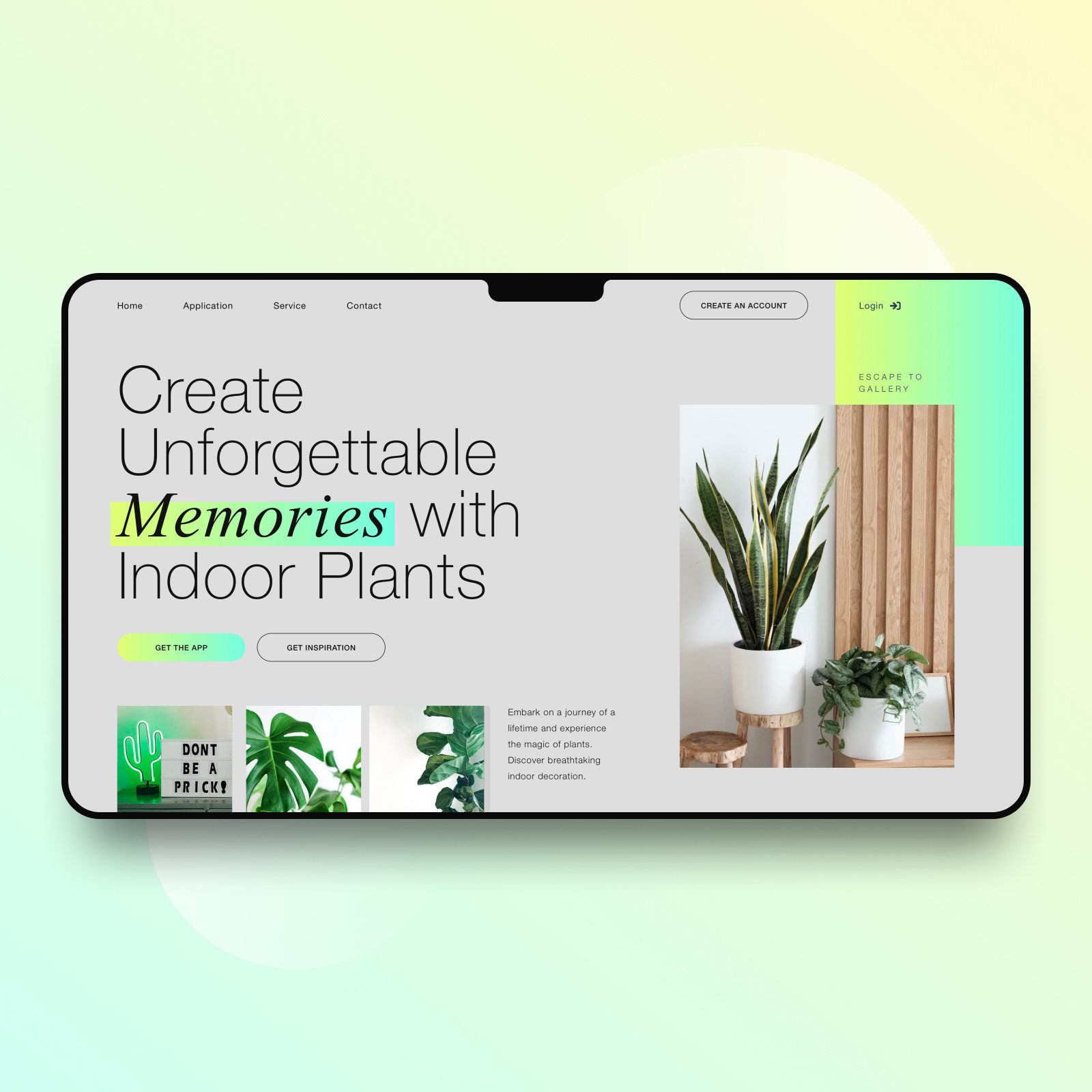 // 🌱 Landingpage design concept 🌿 // bento brand design branding concept design digital gradient green interface landingpage plants ui ux web