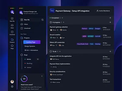 Eclipse - Project Management Dashboard agency bank catalyst dashboard design expenses logo track ui webdesign
