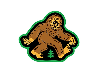 Patchsquatch bigfoot cascades cascadia cryptid folklore hairy illustration logo monster mythical mythology oregon pacific northwest patch pnw portland sasquatch seattle washington yeti