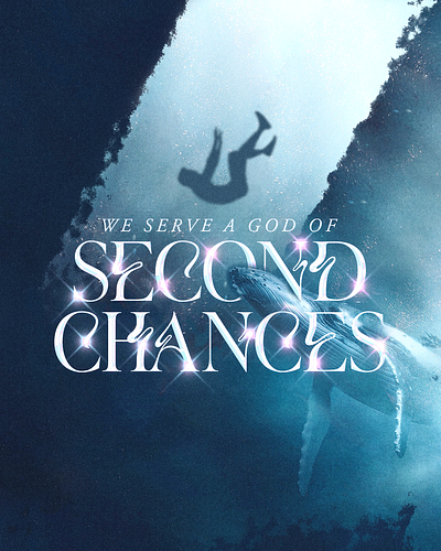 We serve a God of Second Chances | Christian Poster creative