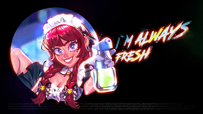 I'm Always Fresh art character graphic design housemaid illustration vector