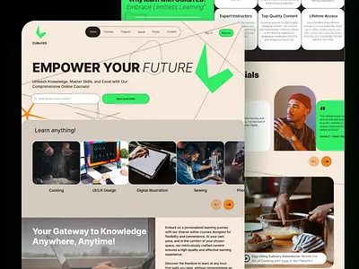 CURaTED - Online Course Landing Page Design download education education web envato interface landing page landing page template online course online course website theme ui ui design uiux design user interface ux design web design web template website website design