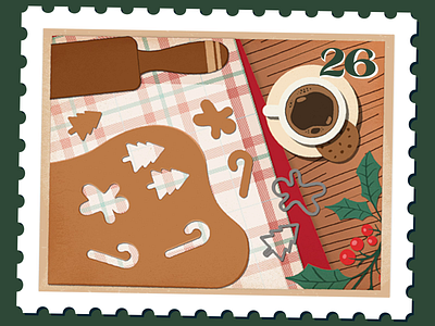 Gingerbread Cookies Stamp baking christmas coffee cozy december design festive gif gingerbread graphic holly home house illustration lettering man motion seasonal stamp type