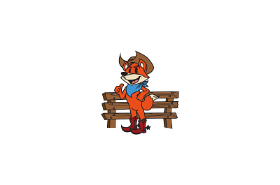 Cowboy Fox Mascot 30s cartoons animation cartoon character cool cowboy fox graphic design illustration logo mascot modern ranch retro retro modern rubberhose vintage