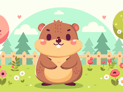 Happy Groundhog Day Greeting Card Illustration animal background card celebration day greeting groundhog illustration marmot pet spring vector