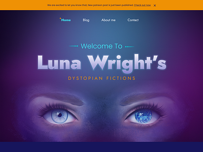 Web UI design for Luna Wright- American Author author blogger book bookish booklover bookstagram bookstore dystopian fiction homepage landingpage reading sci fi story uidesign uxdesign webdesign websitedesign writer