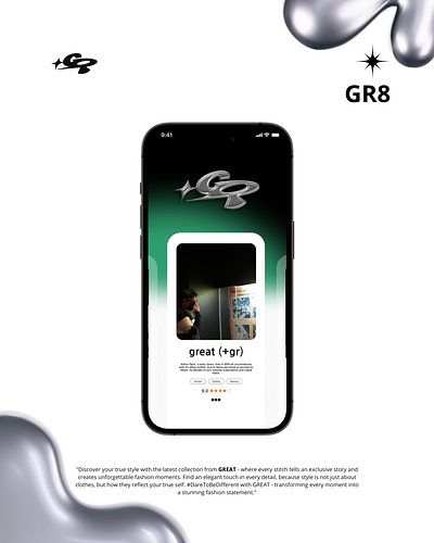 GR8 (GREAT) DESIGN APP 3d branding graphic design logo ui