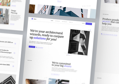 GRID - Architecture Portfolio Website architecture elegant graphic design homepage landing page minimalist portfolio slabdsgn ui web website white landing page