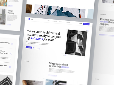 GRID - Architecture Portfolio Website architecture elegant graphic design homepage landing page minimalist portfolio slabdsgn ui web website white landing page