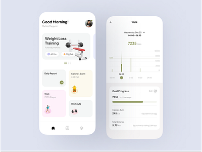 #Latihan - A New Way to Track your Workout activity tracker android app chart clean graphic design ios minimalist ui user interface ux workout