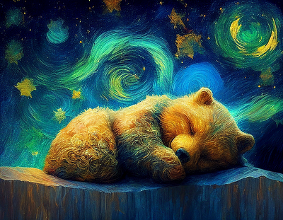 sleeping baby bear koala in the starry animal illustration baby bear illustartor