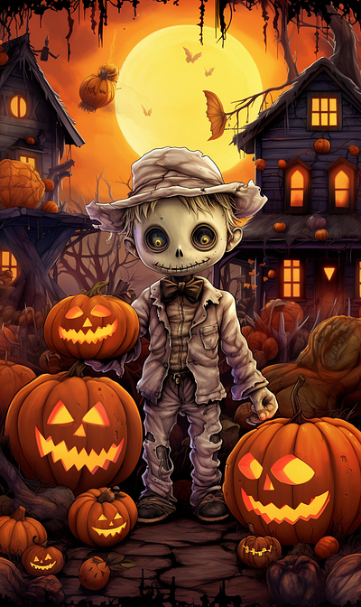 hallowen Trick or treat for boy baby hallowen illustrator