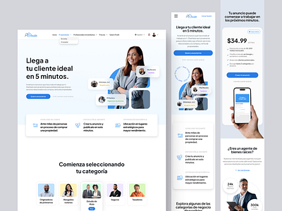 Landing Page - Planes para profesionales inmobiliarios agent landing page pricing product design real estate ui design website zillow