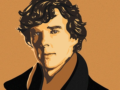 Sherlock Holmes design digital portraits graphic design illustration vector