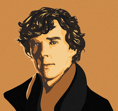 Sherlock Holmes design digital portraits graphic design illustration vector