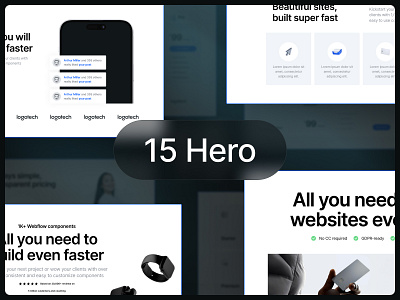 15 Hero - Enhanced Build builder corporate dailyui design free graphic design hero heroes illustration interface kit modern saas section sections startup tech ui uikit ux