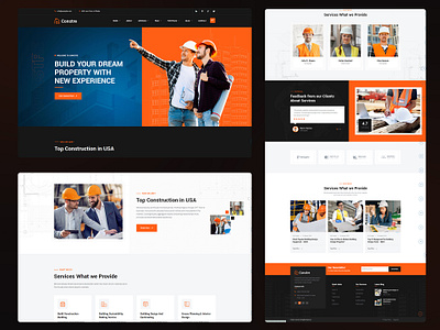 Construction Website Template branding buiilding building business company constraction construction design factory fectory graphic design illustration indestry logo design template theme top design ui website wordpress