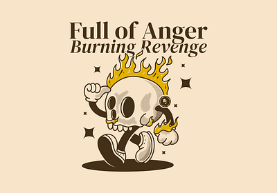 Full of anger! retro art
